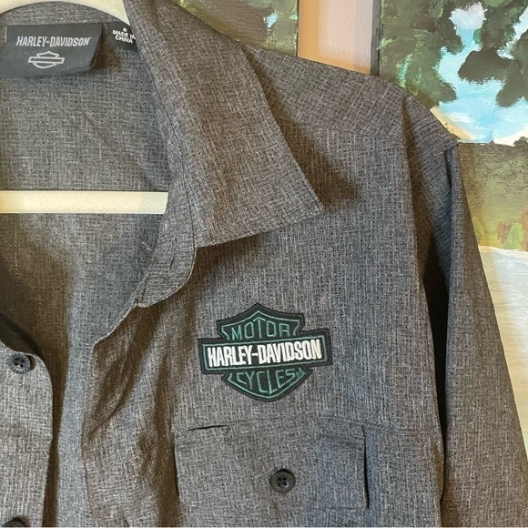 Harley Davidson Bar and Shield Classic Button Down Shirt Black Beauty - Picture 4 of 11